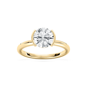 Honor 2 ³⁄₄ ctw Round Lab Grown Diamond Semi Bezel Solitaire Engagement Ring