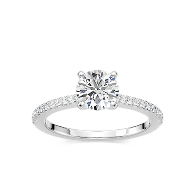 Hope Lab Grown Diamond Shared Prong Side Stone Engagement Ring
