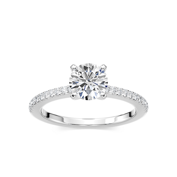 Hope Lab Grown Diamond Shared Prong Side Stone Engagement Ring