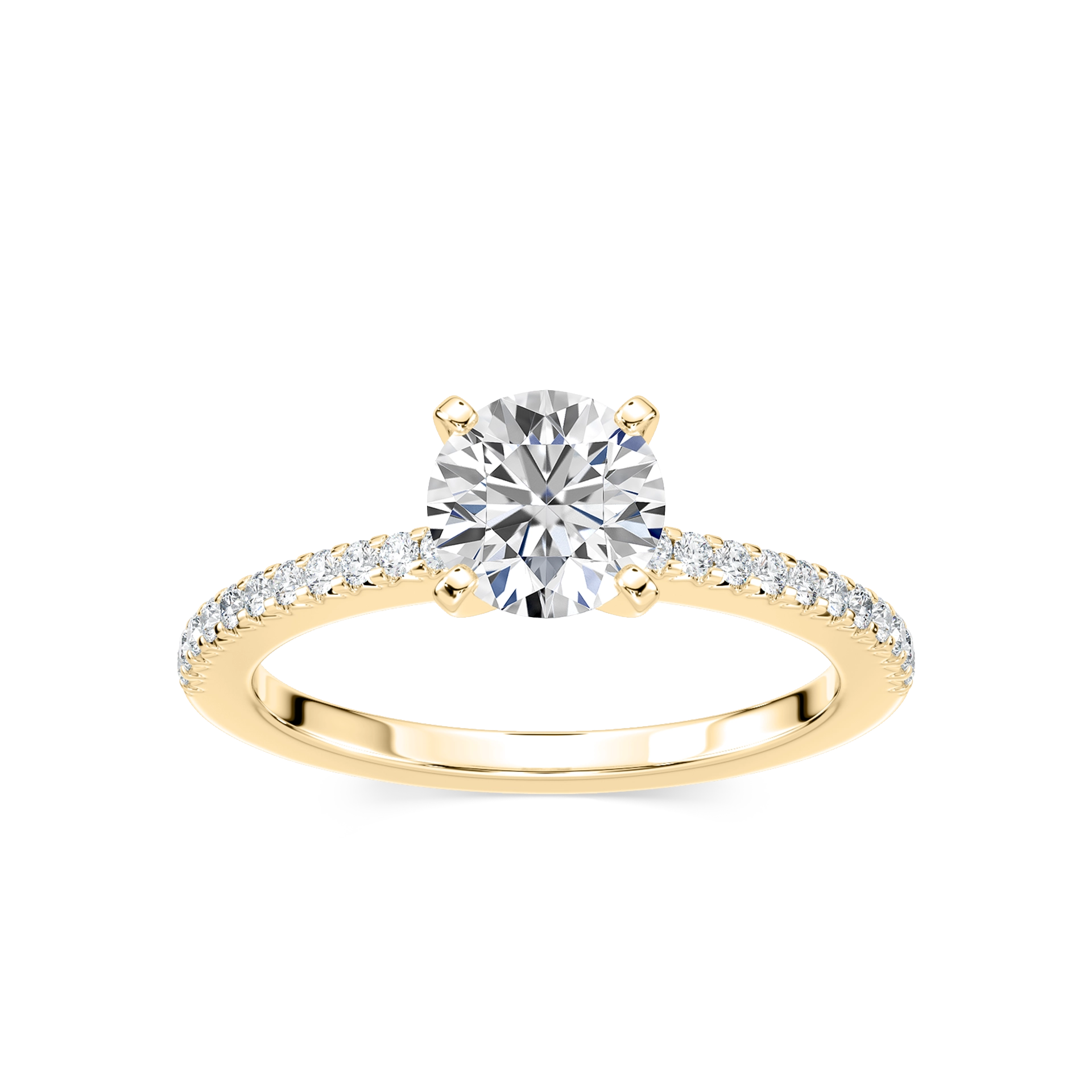 Hope Lab Grown Diamond Shared Prong Side Stone Engagement Ring