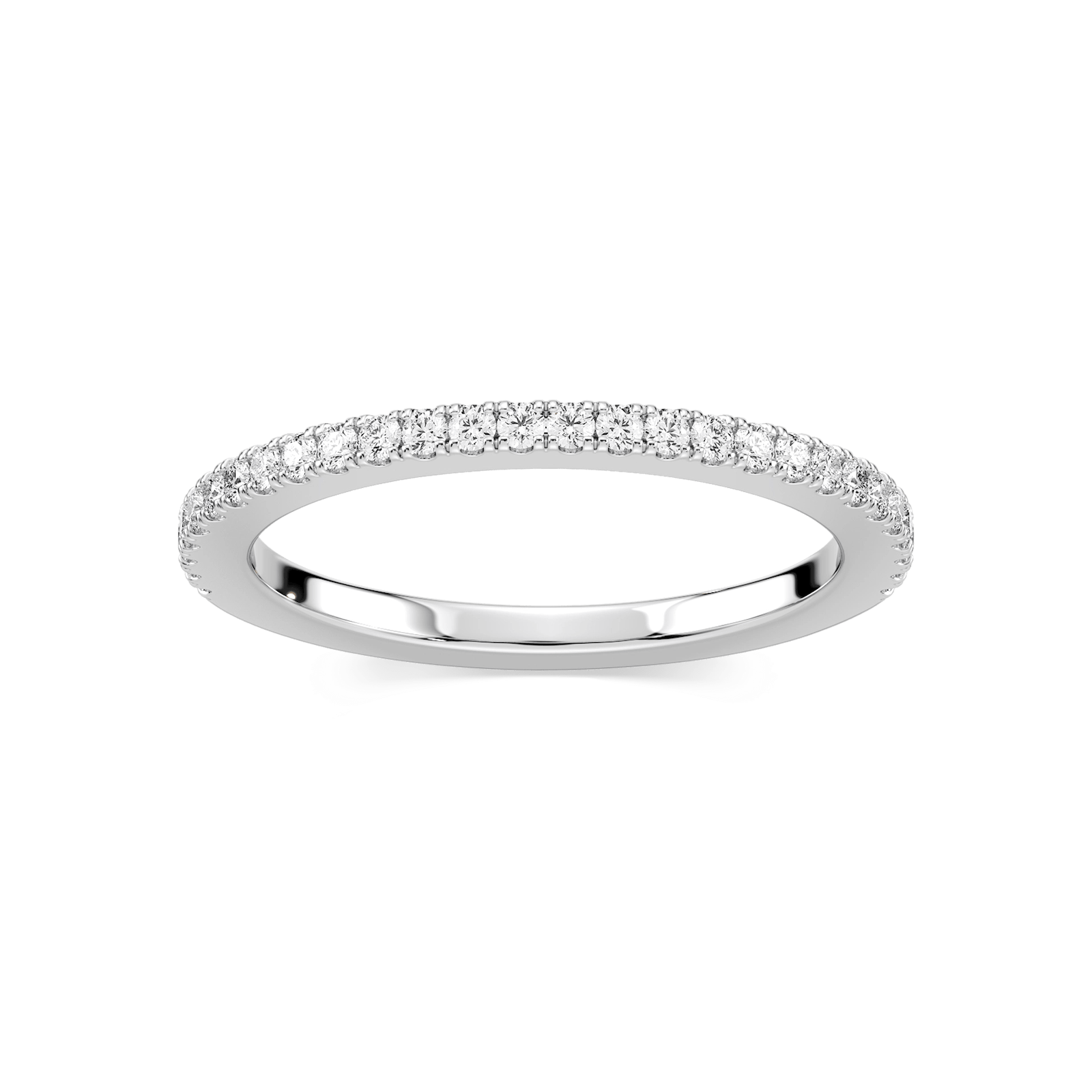Diamond accented wedding band in recycled 14K white gold | Diamond accented wedding band in recycled 14K white gold
