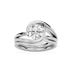 Corina Lab Grown Diamond Split Shank Solitaire Wedding Set