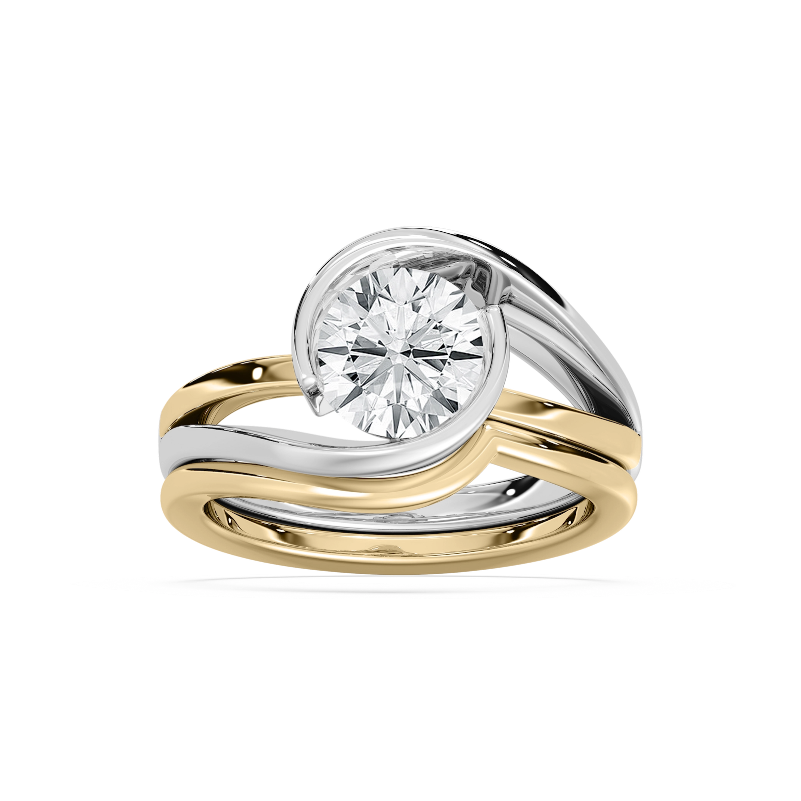 Corina Lab Grown Diamond Split Shank Solitaire Wedding Set