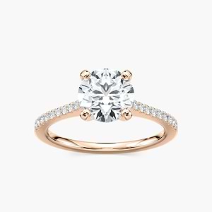 Eliana Lab Grown Diamond Idyllic Pave Side Stone Engagement Ring