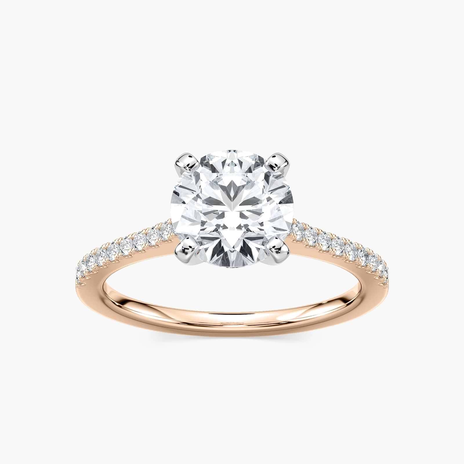 Eliana Lab Grown Diamond Idyllic Pave Side Stone Engagement Ring