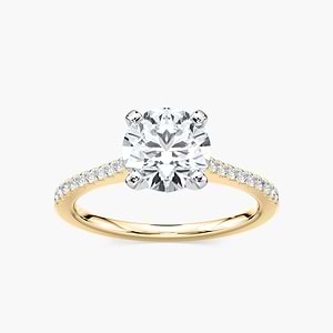 Eliana Lab Grown Diamond Idyllic Pave Side Stone Engagement Ring