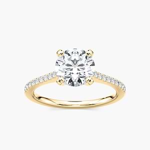 Eliana Lab Grown Diamond Idyllic Pave Side Stone Engagement Ring