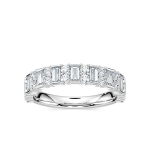 Indy 7/8 ctw Baguette and Round Lab Grown Diamond Alternating Wedding Band