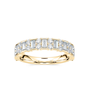 Indy 7/8 ctw Baguette and Round Lab Grown Diamond Alternating Wedding Band