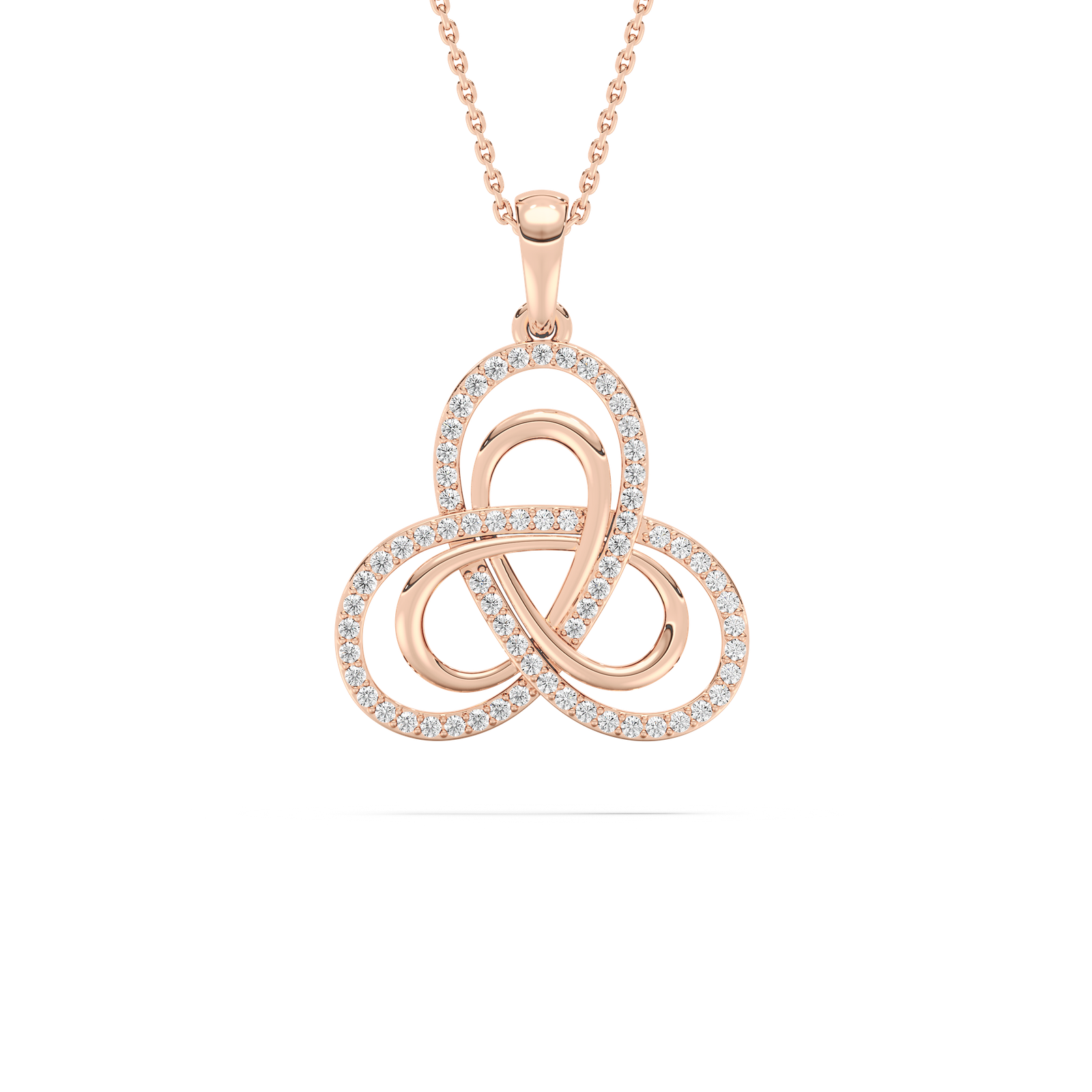 1/2 ctw Round Lab Grown Diamond Infinity Knot Pendant  - 18 Inches