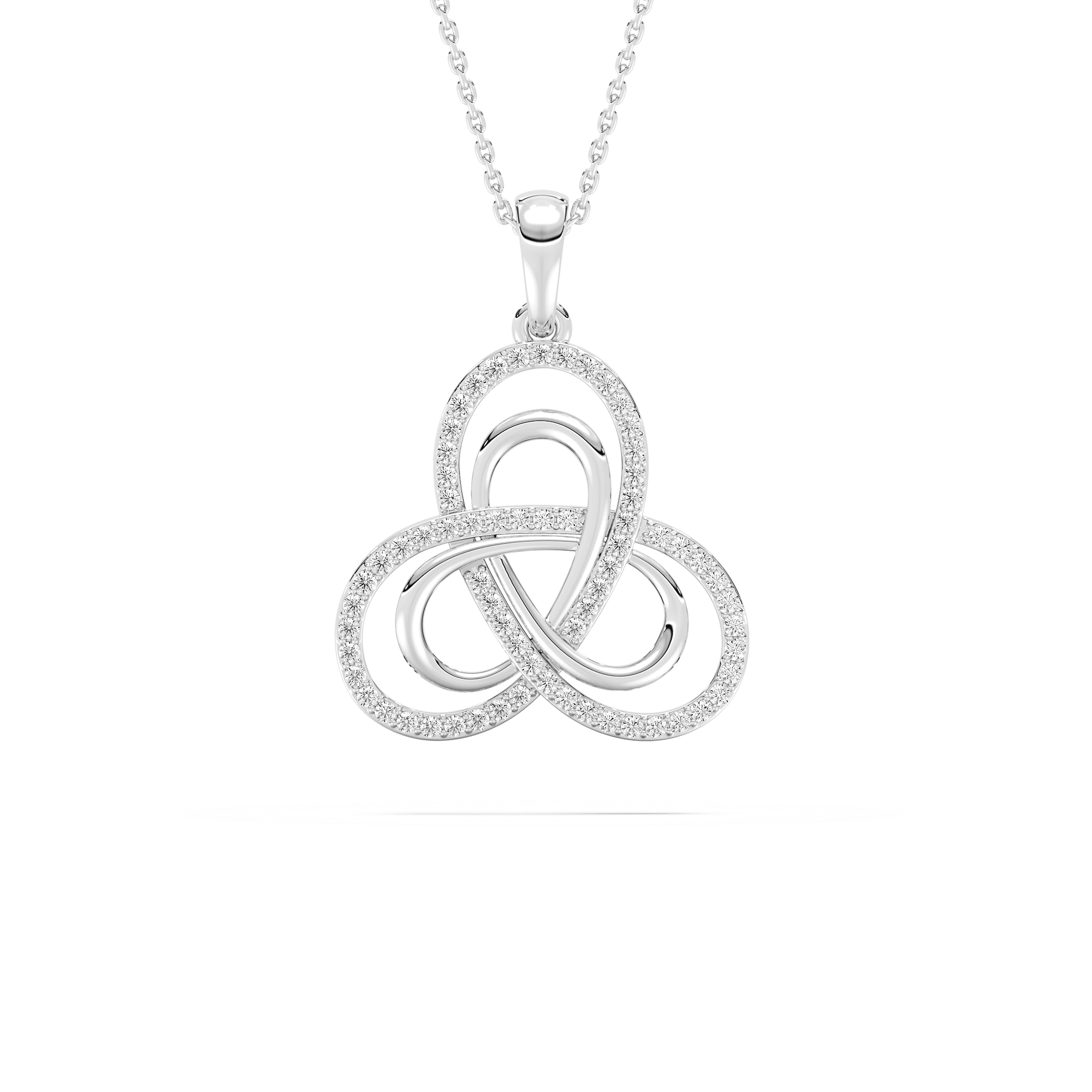 1/2 ctw Round Lab Grown Diamond Infinity Knot Pendant  - 18 Inches