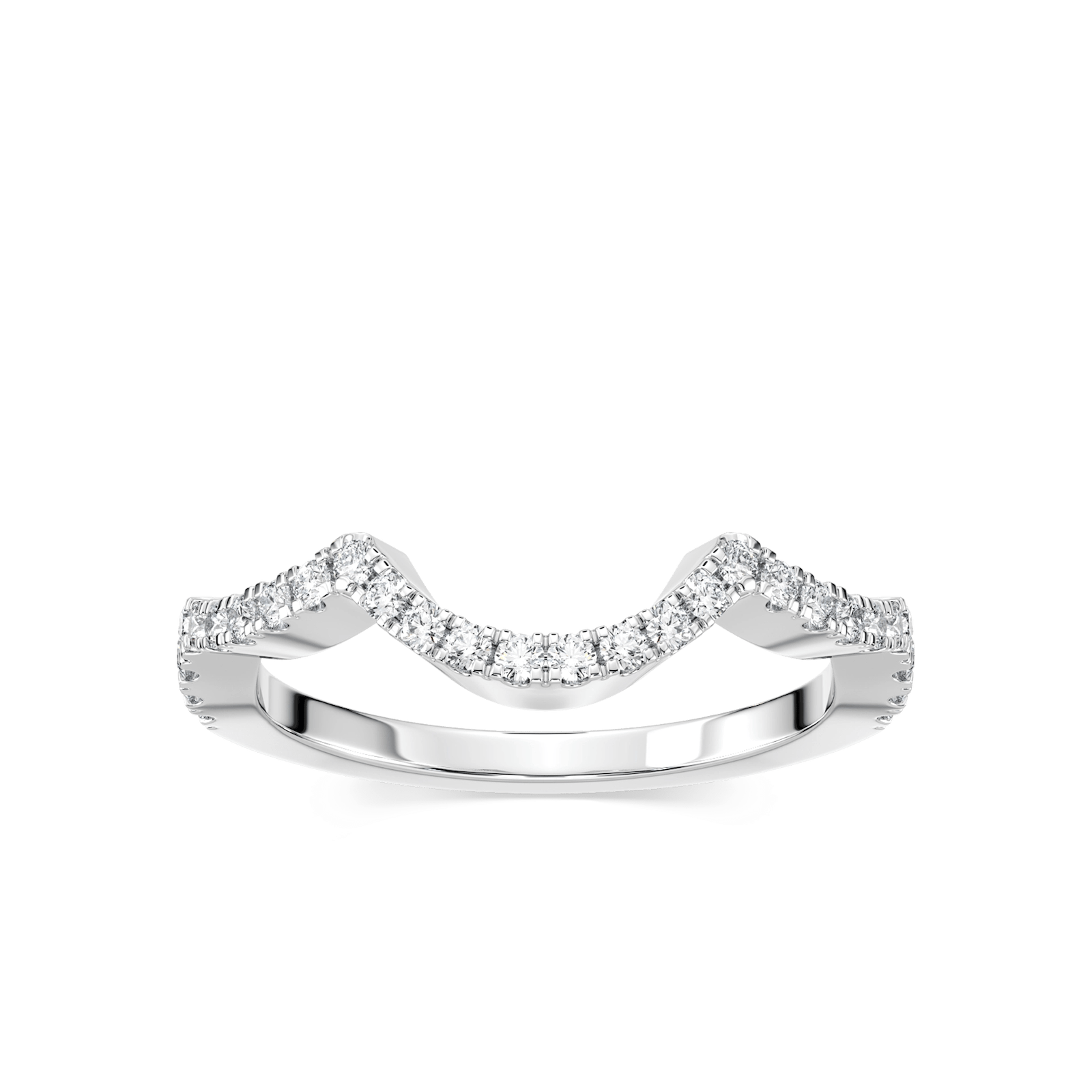 Curved diamond accented wedding band made to fit the Infinity Engagement ring | Curved diamond accented wedding band made to fit the Infinity Engagement ring