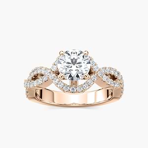 Brianna Lab Grown Diamond Infinity Twist Side Stone Engagement Ring