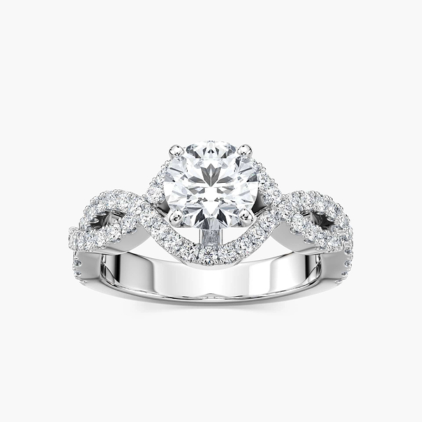 Brianna Lab Grown Diamond Infinity Twist Side Stone Engagement Ring