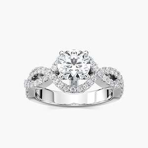 Brianna Lab Grown Diamond Infinity Twist Side Stone Engagement Ring