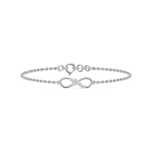 1/8 ctw Round Lab Grown Diamond Adjustable Infinity Bracelet  - 6.5 to 7.5 Inches