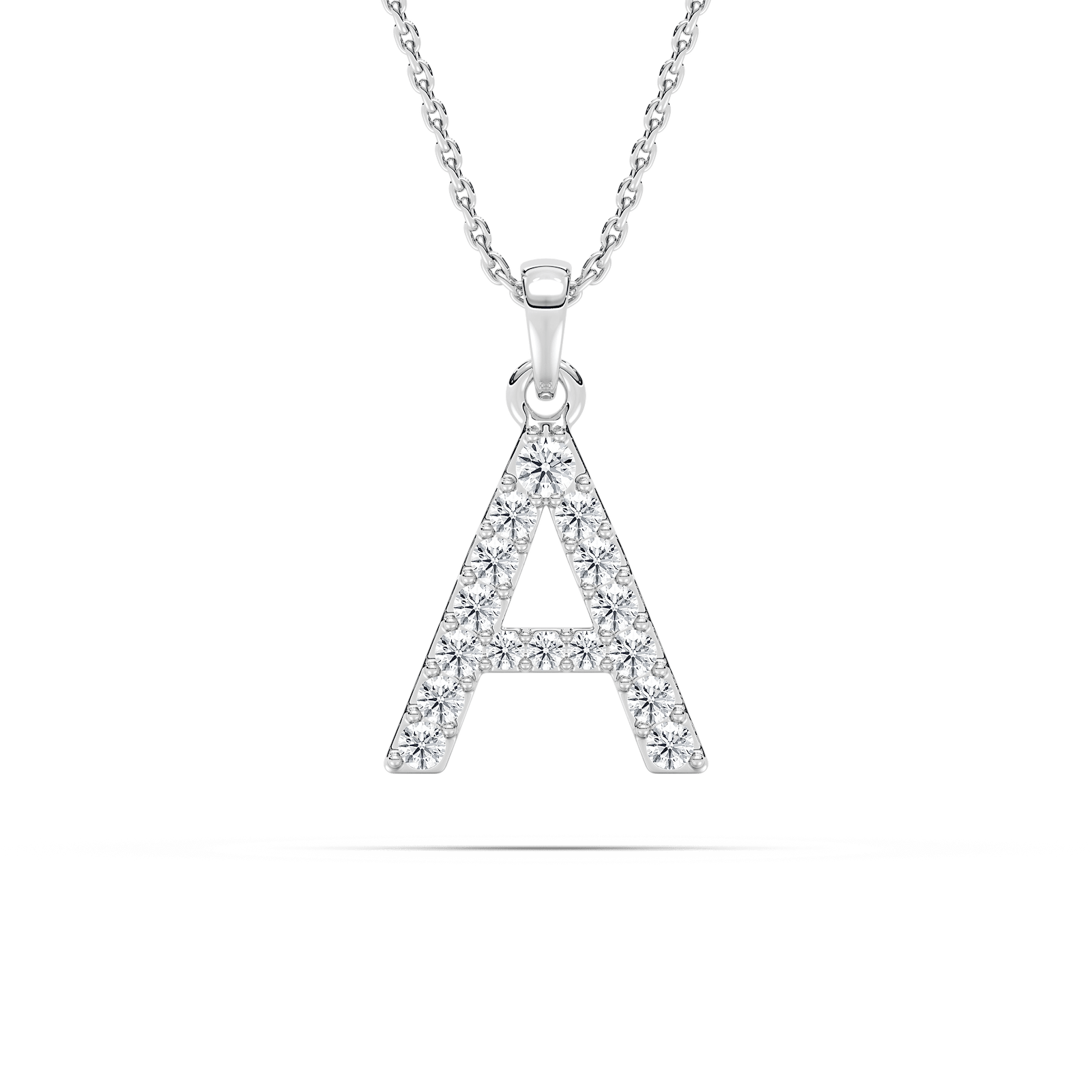 Round Lab Grown Diamond Initial Pendant - 18 Inches