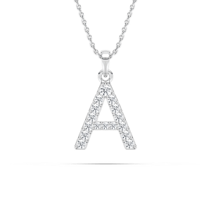 Round Lab Grown Diamond Initial Pendant - 18 Inches