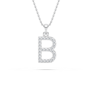 Round Lab Grown Diamond Initial Pendant - 18 Inches