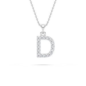 Round Lab Grown Diamond Initial Pendant - 18 Inches