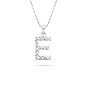 Round Lab Grown Diamond Initial Pendant - 18 Inches