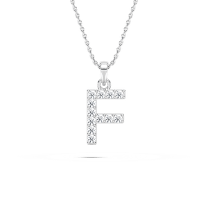 Round Lab Grown Diamond Initial Pendant - 18 Inches