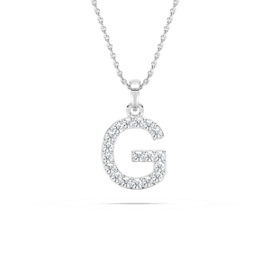 Round Lab Grown Diamond Initial Pendant - 18 Inches
