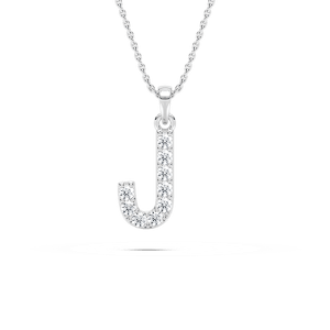 Round Lab Grown Diamond Initial Pendant - 18 Inches