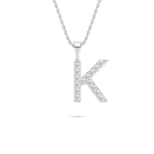 Round Lab Grown Diamond Initial Pendant - 18 Inches