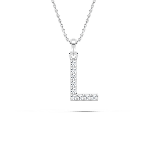Round Lab Grown Diamond Initial Pendant - 18 Inches