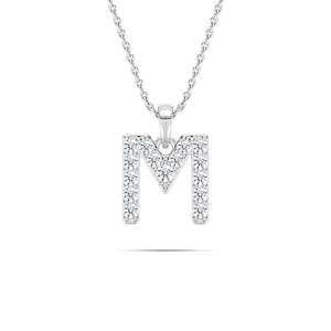 Round Lab Grown Diamond Initial Pendant - 18 Inches