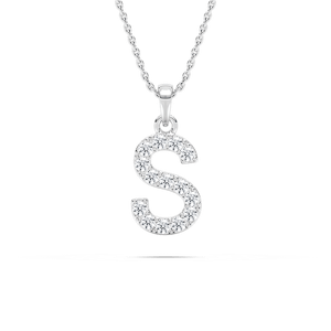 Round Lab Grown Diamond Initial Pendant - 18 Inches