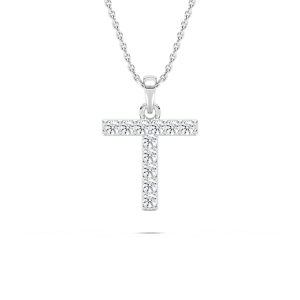 Round Lab Grown Diamond Initial Pendant - 18 Inches