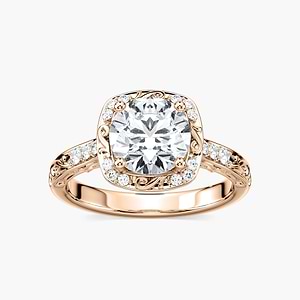 Isabella Lab Grown Diamond Vintage  Scroll Halo Engagement Ring