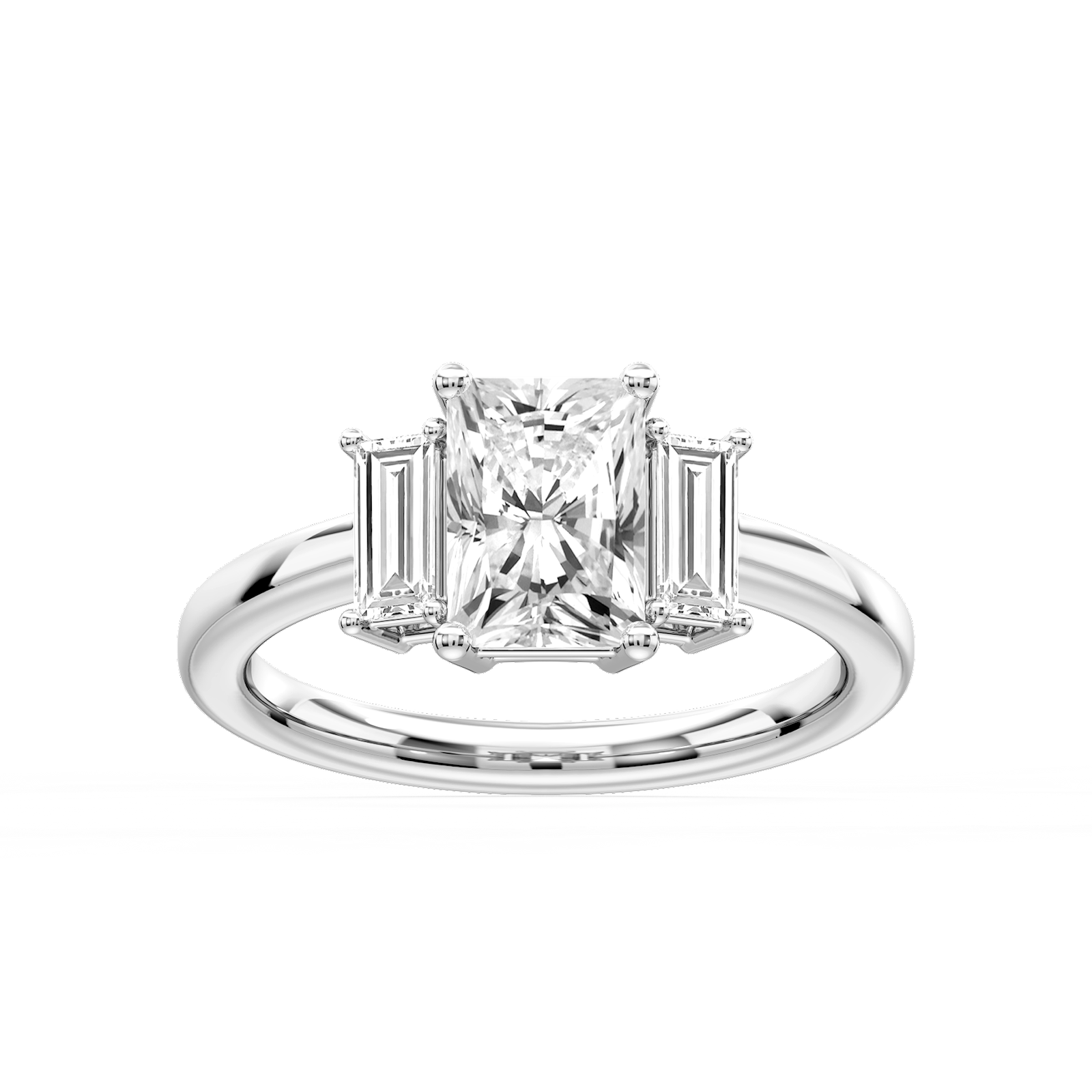 Isla Radiant Lab Grown Diamond Three Stone Engagement Ring