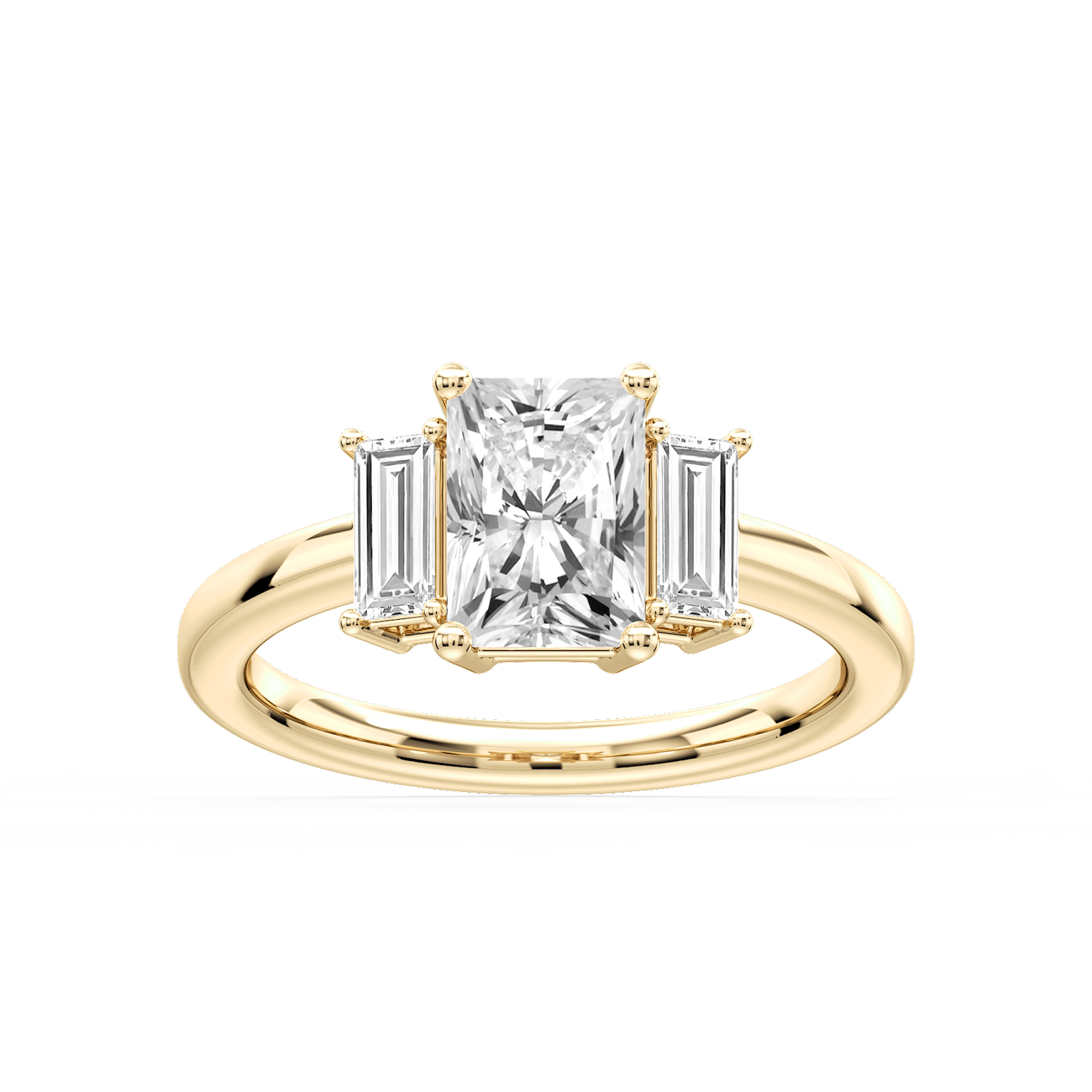 Isla Radiant Lab Grown Diamond Three Stone Engagement Ring