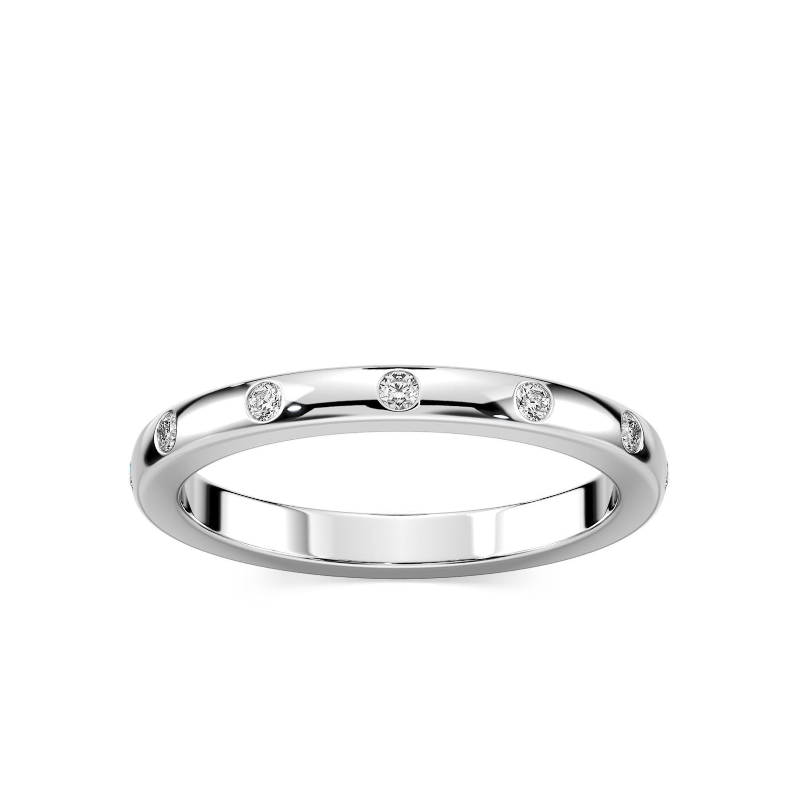 Ivy 1/8 ctw Round Lab Grown Diamond Burnished Wedding Band