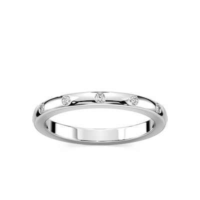 Ivy 1/8 ctw Round Lab Grown Diamond Burnished Wedding Band