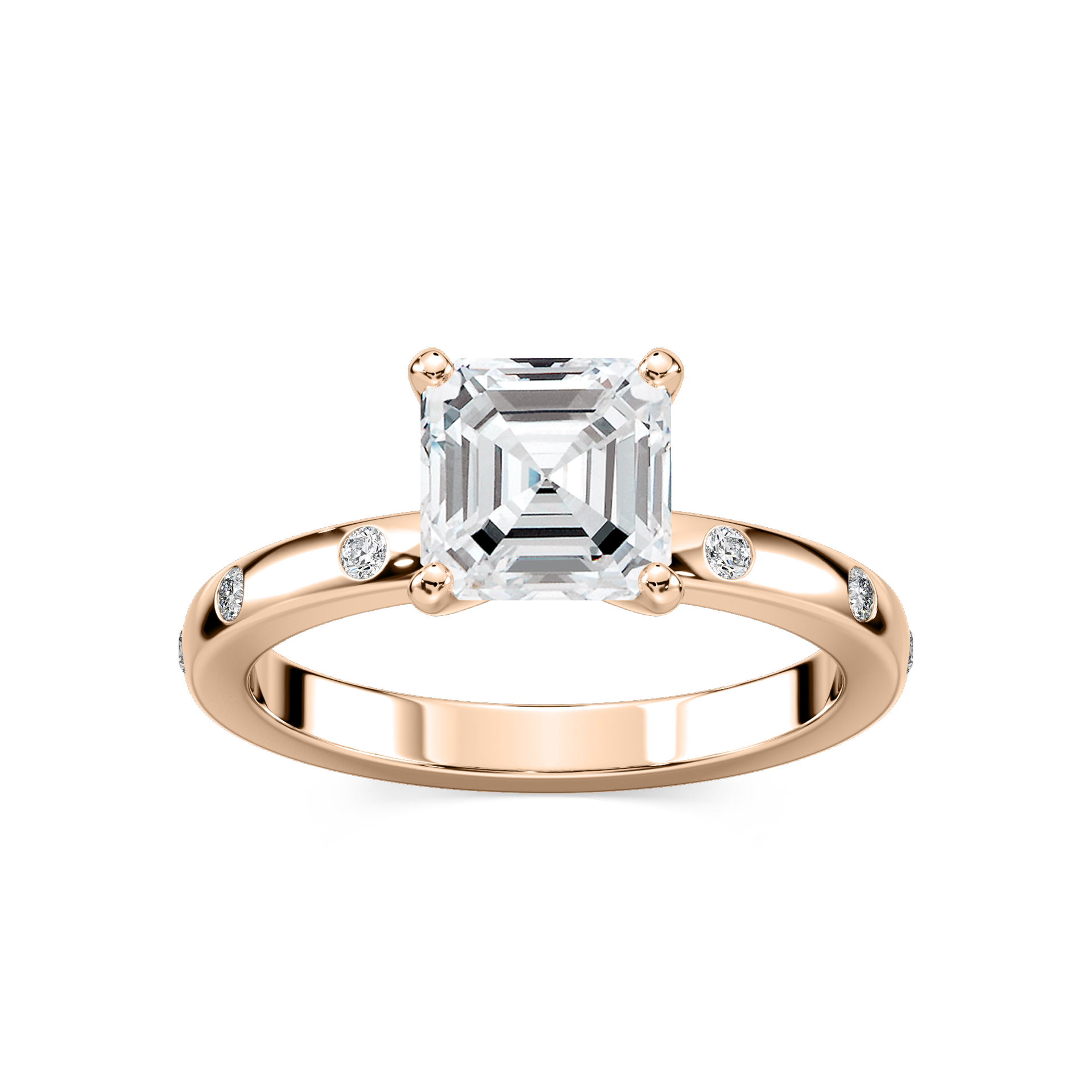 Ivy Classic Burnished Diamond Asscher Engagement Ring