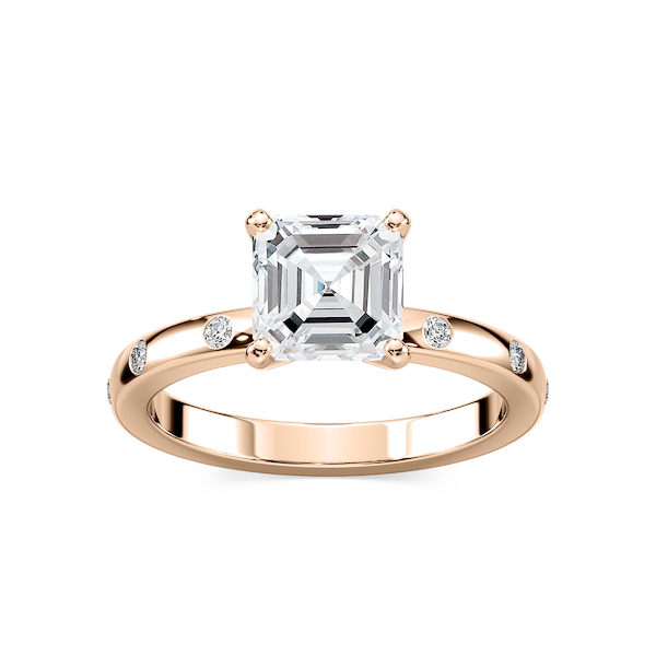 Ivy Classic Burnished Diamond Asscher Engagement Ring