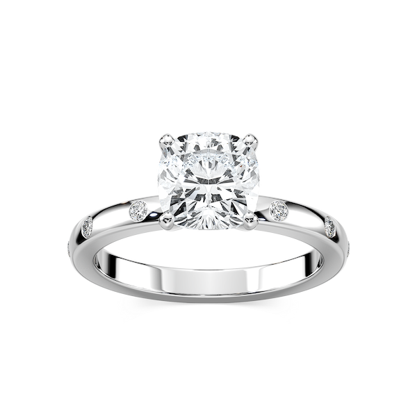 Ivy Classic Burnished Diamond Cushion Engagement Ring