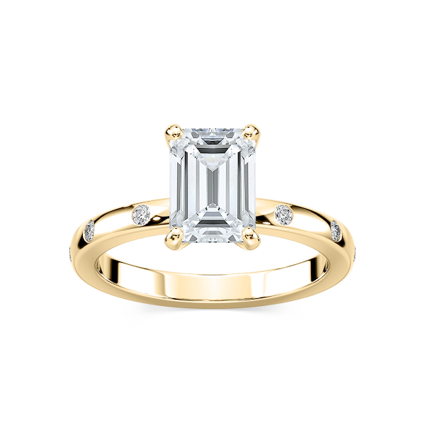 Ivy Classic Burnished Diamond Emerald Engagement Ring