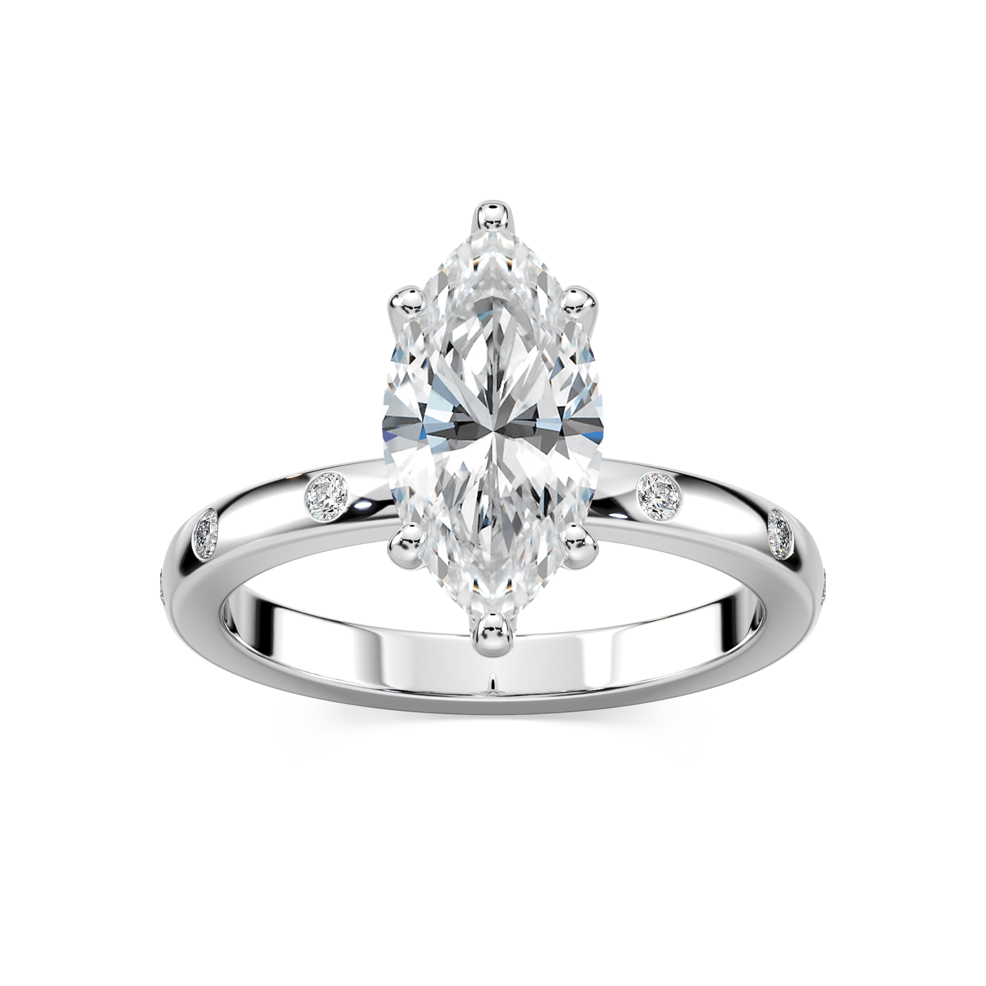 Ivy Classic Burnished Diamond Marquise Engagement Ring