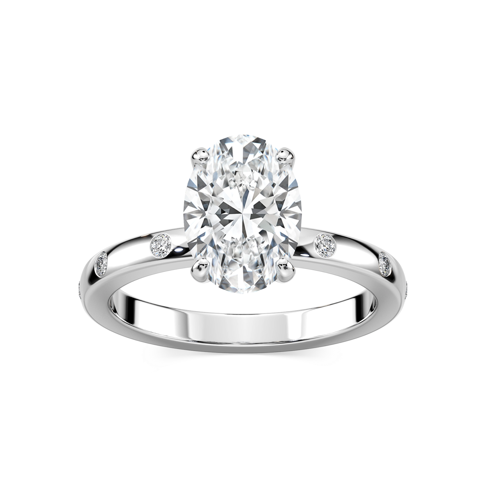 Ivy Classic Burnished Diamond Oval Engagement Ring