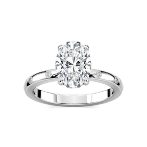 Ivy Classic Burnished Diamond Oval Engagement Ring