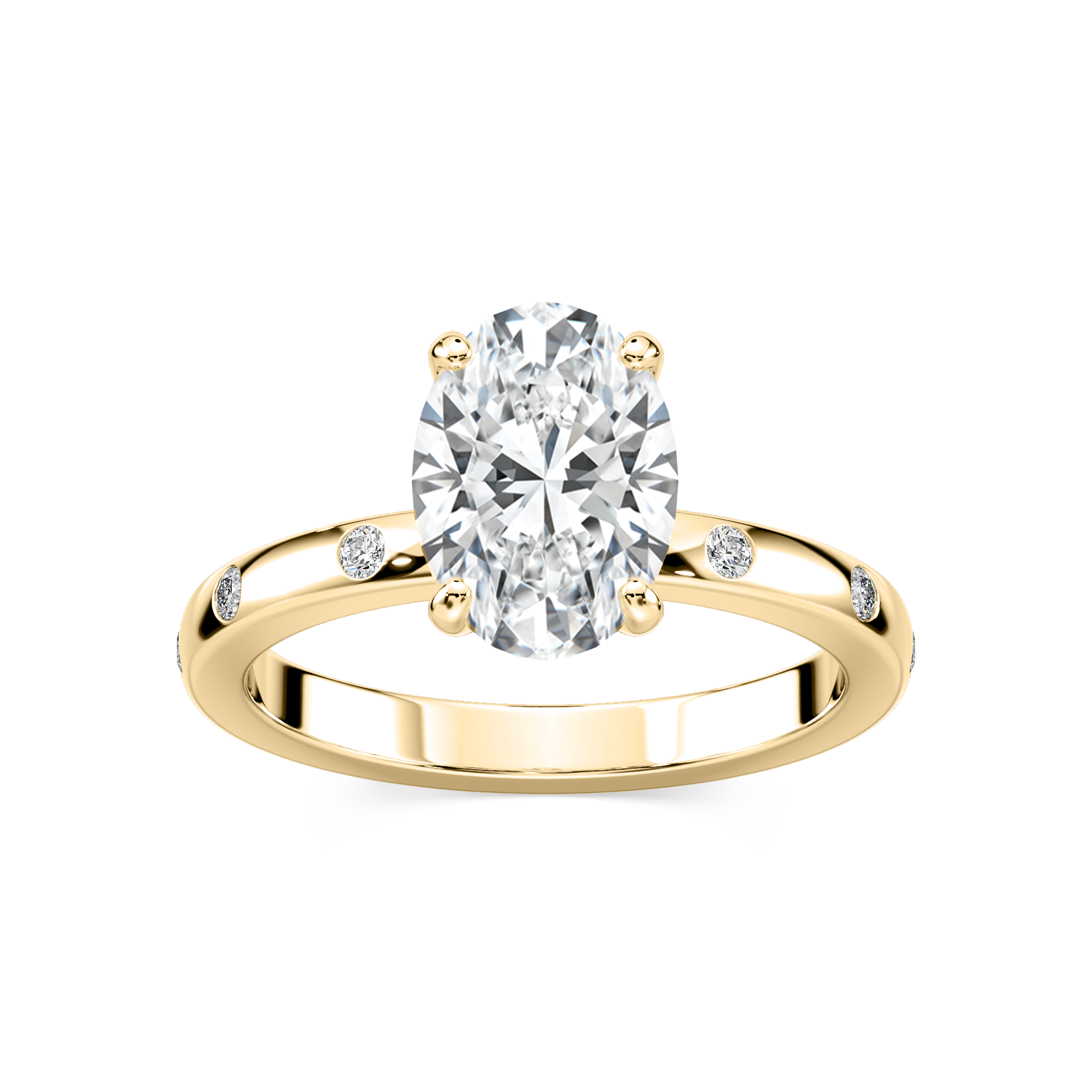 Ivy Classic Burnished Diamond Oval Engagement Ring