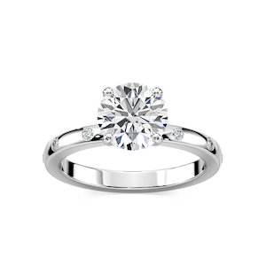 Ivy Classic Burnished Diamond Round Engagement Ring