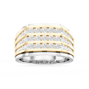 Jameson 2 ctw Round Lab Grown Diamond Three Row Channel Wedding Band