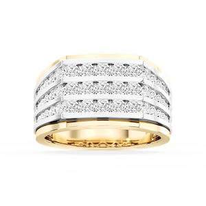 Jameson 2 ctw Round Lab Grown Diamond Three Row Channel Wedding Band