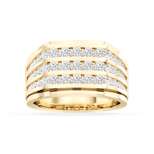 Jameson 2 ctw Round Lab Grown Diamond Three Row Channel Wedding Band